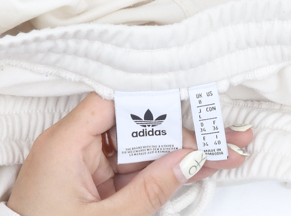 Adidas Unisex White Jogger Trousers - Large