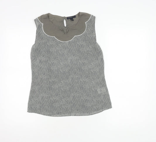 Womens UK Size XS Banana Republic Grey Polyester Blouse