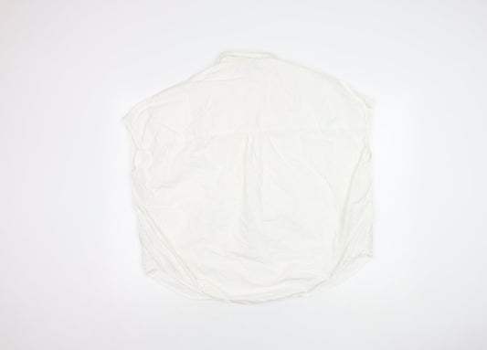 French Connection Women's White Sleeveless Collared Shirt