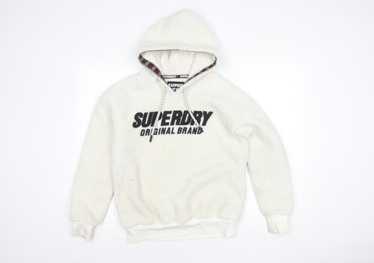 Superdry Women's White Pullover Hoodie, Size 8