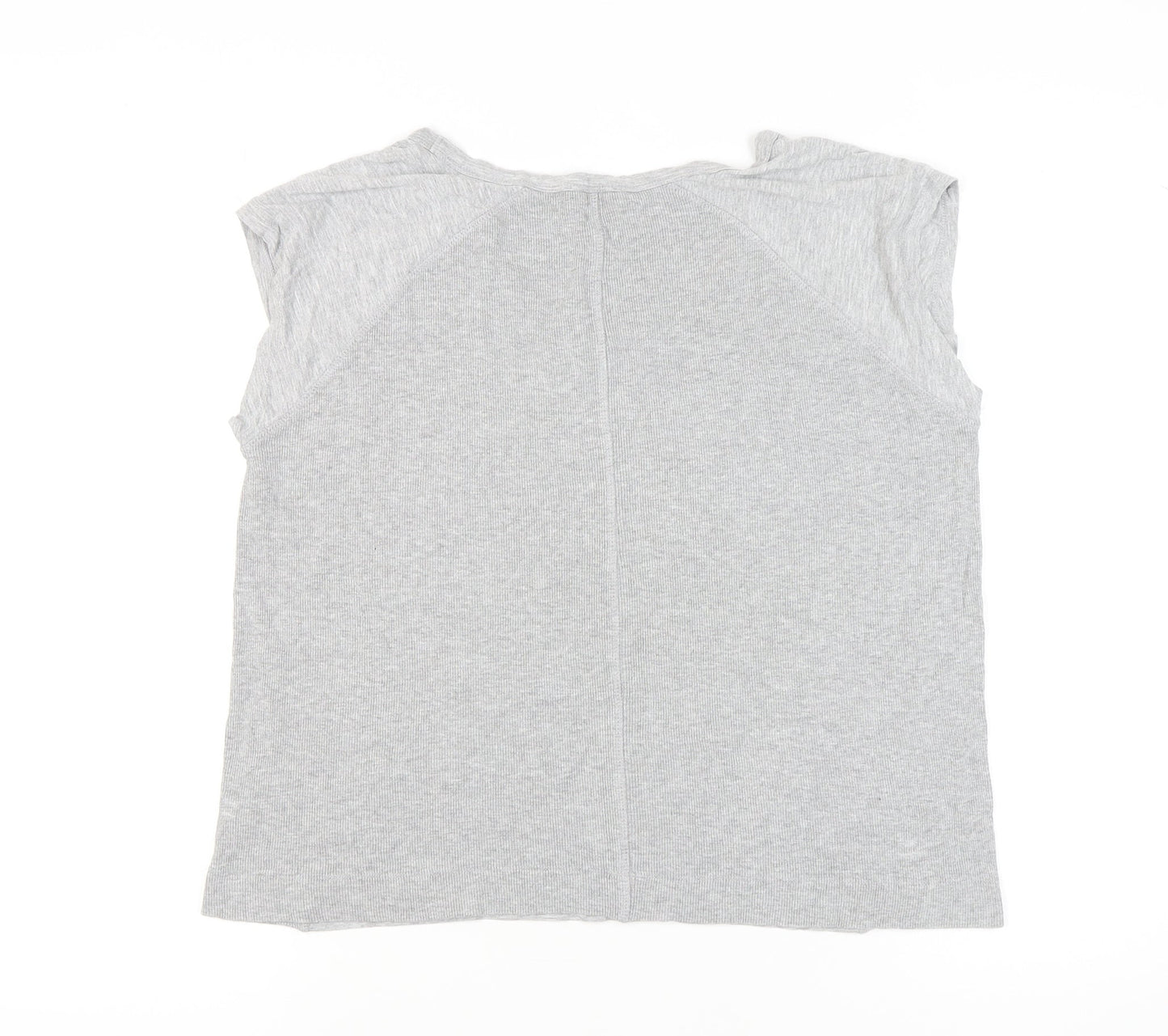 The White Company Women's Grey Crew Neck T-Shirt Size 14