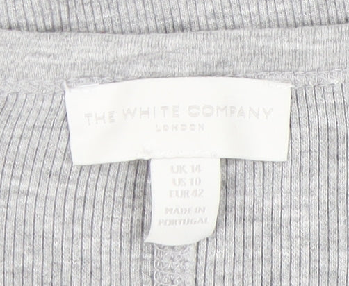 The White Company Women's Grey Crew Neck T-Shirt Size 14