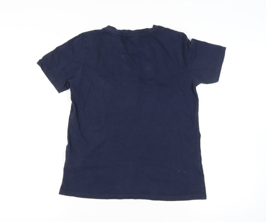 Superdry Women's Blue T-Shirt UK 8 Casual Cotton