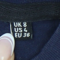 Superdry Women's Blue T-Shirt UK 8 Casual Cotton