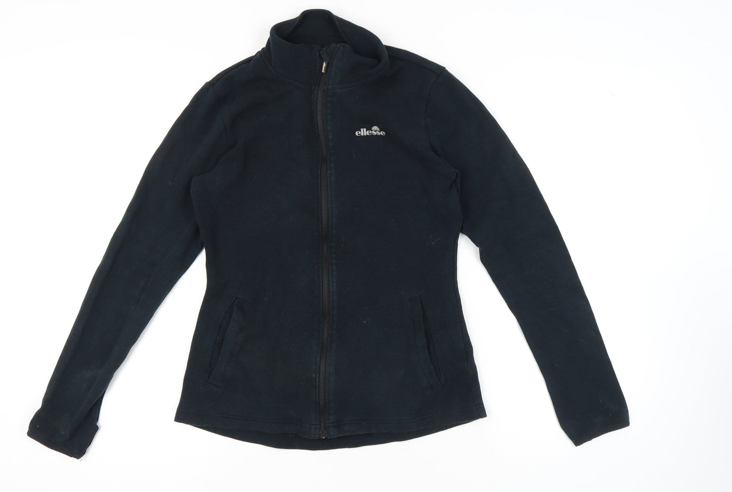 Ellesse Women's Black Zip Jacket, Size L, Logo Accent