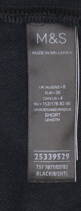 Marks and Spencer Women's Black Jogger Trousers Size 8