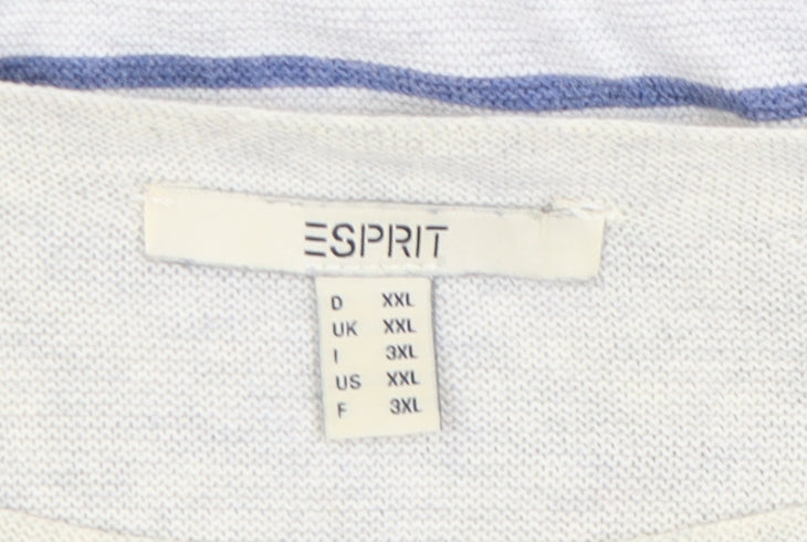 Brand and care label for ESPRIT Women’s Blue Striped 2XL jumper