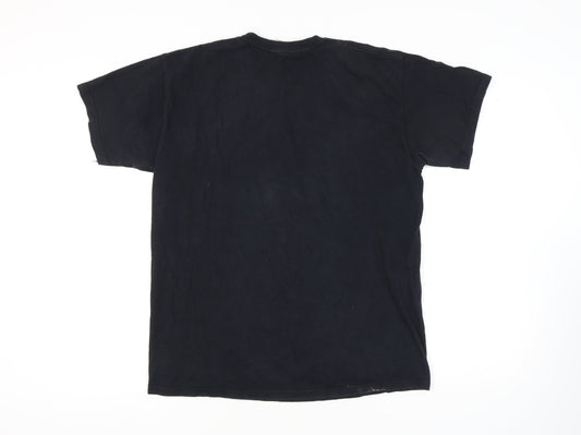 Fruit of the Loom Men's Black Funny T-Shirt - Size L
