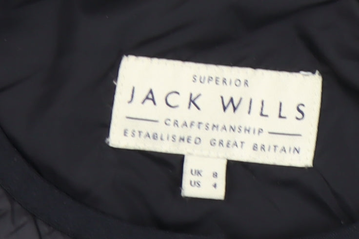 Womens UK Size 8 Jack Wills Black Nylon Jacket