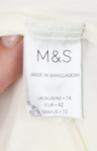 Close-up detail of Marks & Spencer Women's Ivory Short Sleeve Raglan Top 14