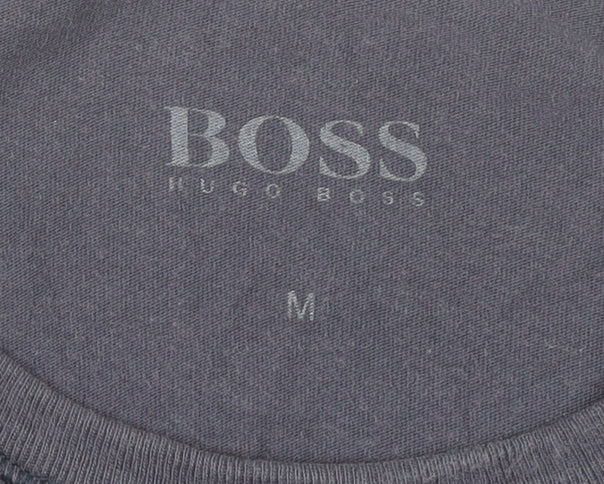 Hugo Boss Men's Grey M Short Sleeve T-Shirt, Logo Accent
