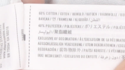 Hollister Men's White & Blue Graphic Print T-Shirt - S