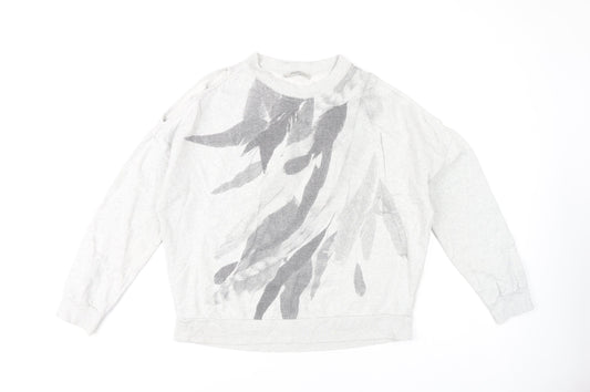 AllSaints Women's Grey Graphic Print Pullover Sweatshirt S