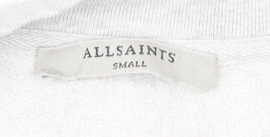 AllSaints Women's Grey Graphic Print Pullover Sweatshirt S