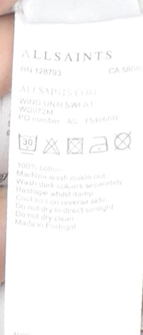 AllSaints Women's Grey Graphic Print Pullover Sweatshirt S