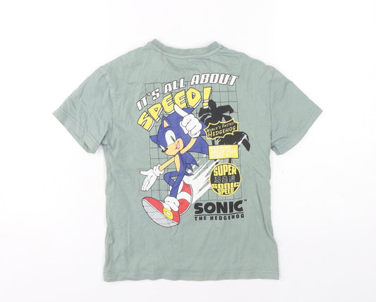 SEGA Boys Green Sonic T-Shirt, 5-6 Years, Graphic Print