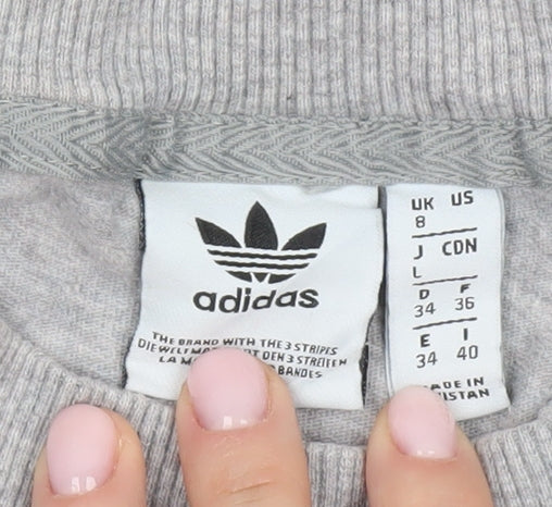 Adidas Grey Women's T-Shirt, Size 8, Casual, Sports Style