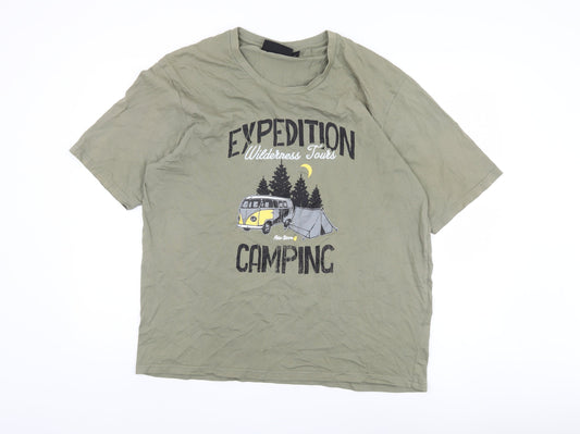 Peter Storm Men's Green Camping Theme 2XL T-Shirt