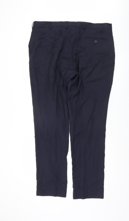 Charles Tyrwhitt Men's Blue Slim Fit Dress Pants