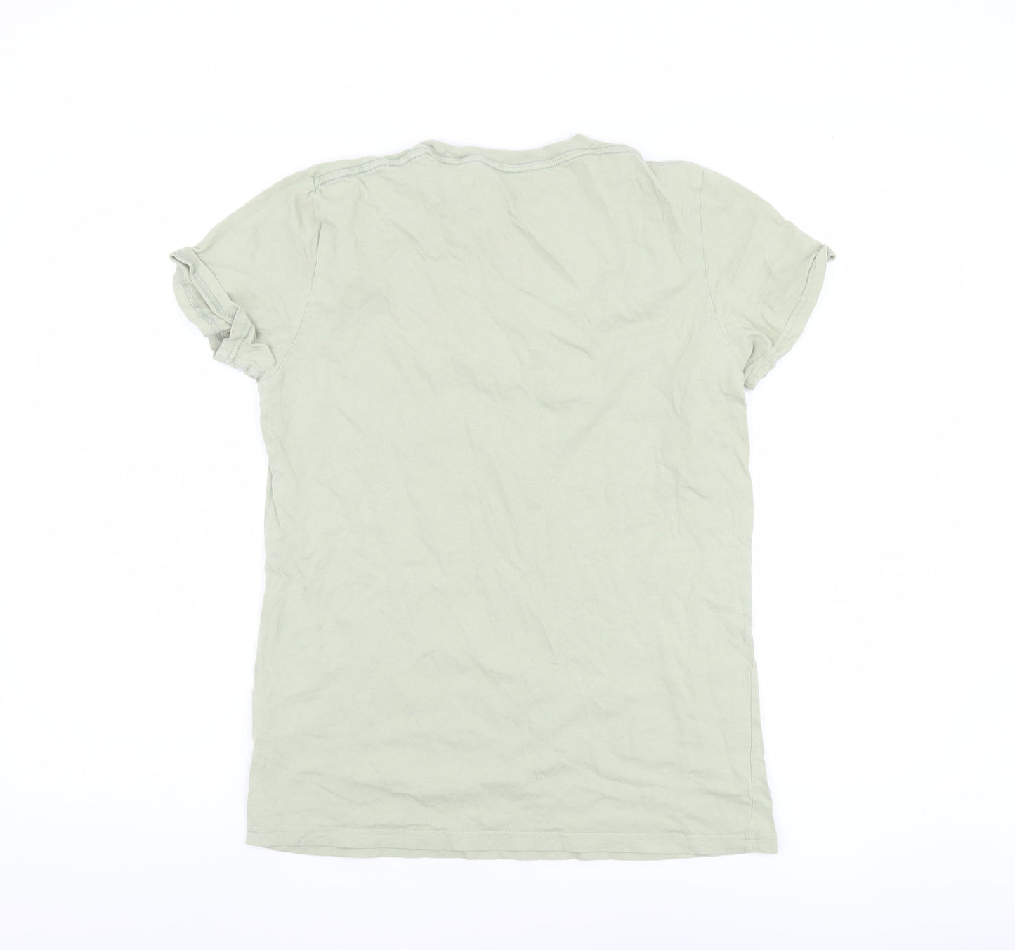 Hollister Men's Green Crew Neck T-Shirt - Size S