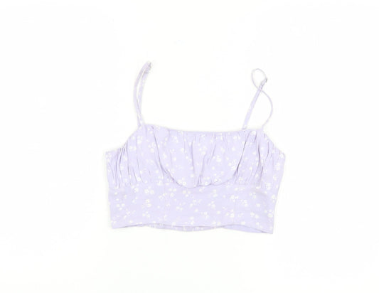 Jack Wills Women's Purple Cropped Camisole Top