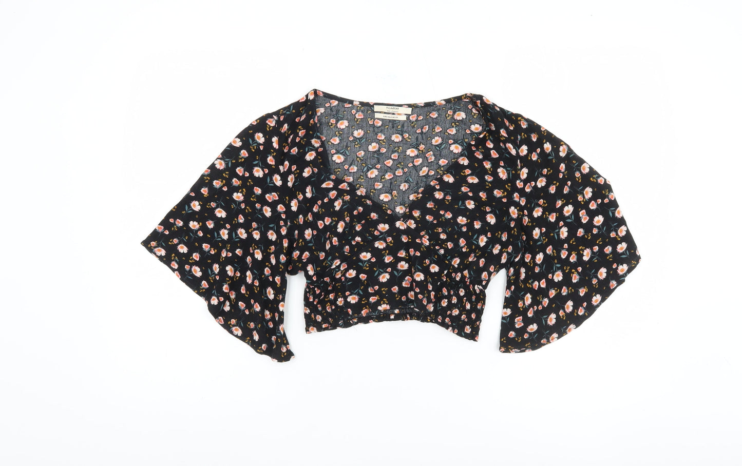 Pull & Bear Women's Floral Cropped Blouse, Size S