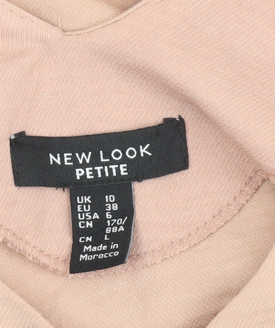 Close-up detail of New Look Beige Petite Camisole Blouse, size 10, Casual