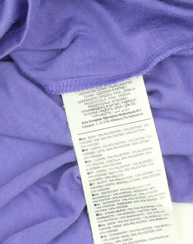 Nike Women's Purple V-Neck T-Shirt, Size S, Slim Fit