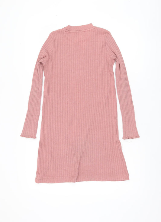 MNG Girls Pink Tunic Jumper, Size 30, Knit High Neck