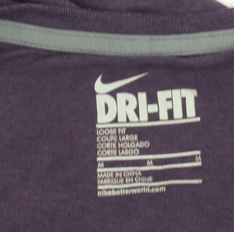 Nike Women's Purple Dri-Fit T-Shirt, Size M