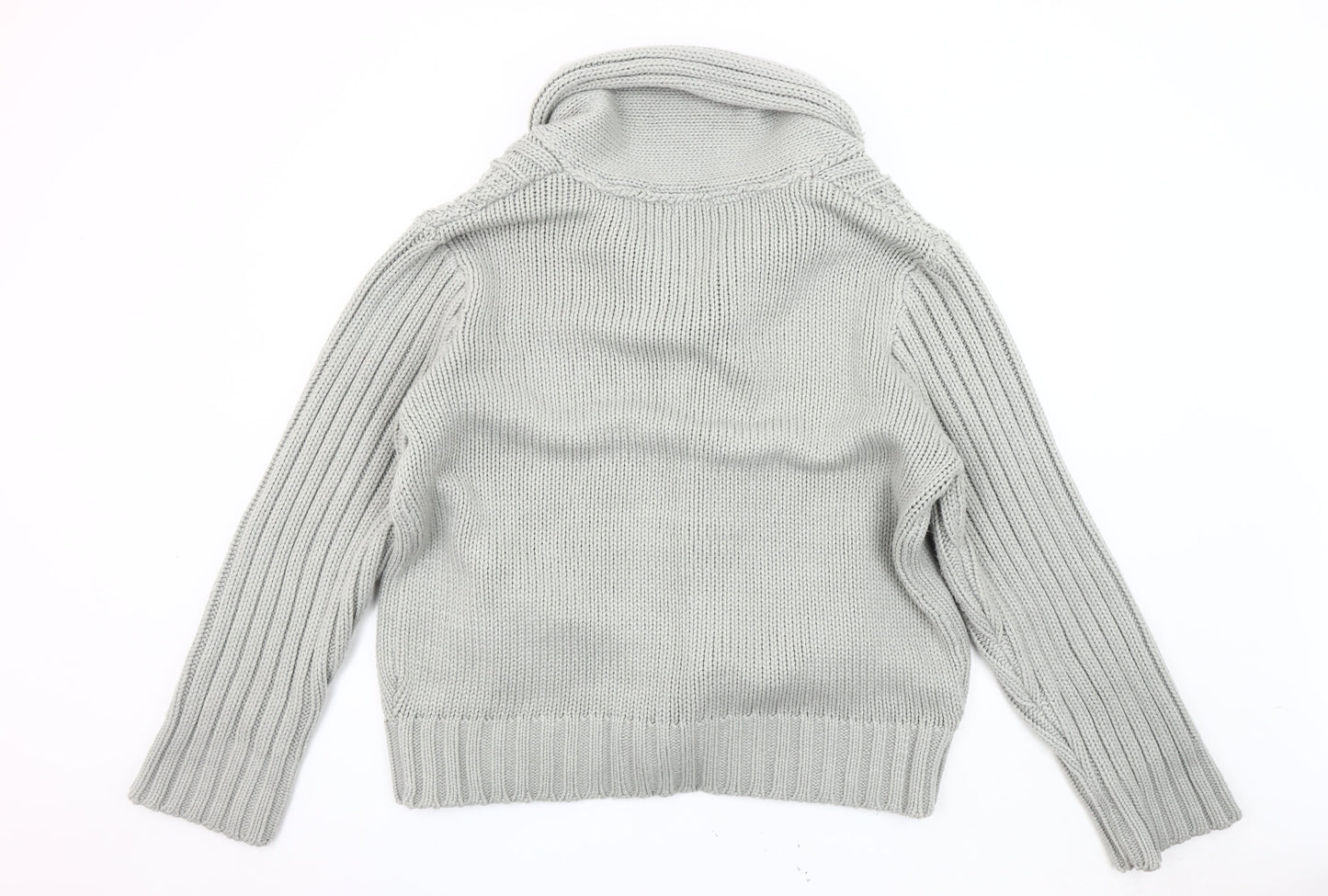 Jeff Banks Men's Grey Cardigan - 2XL, Classic Knit, Heavyweight
