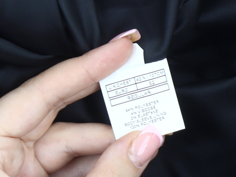 Moss London Men's Black Slim Fit Tuxedo Blazer 42R