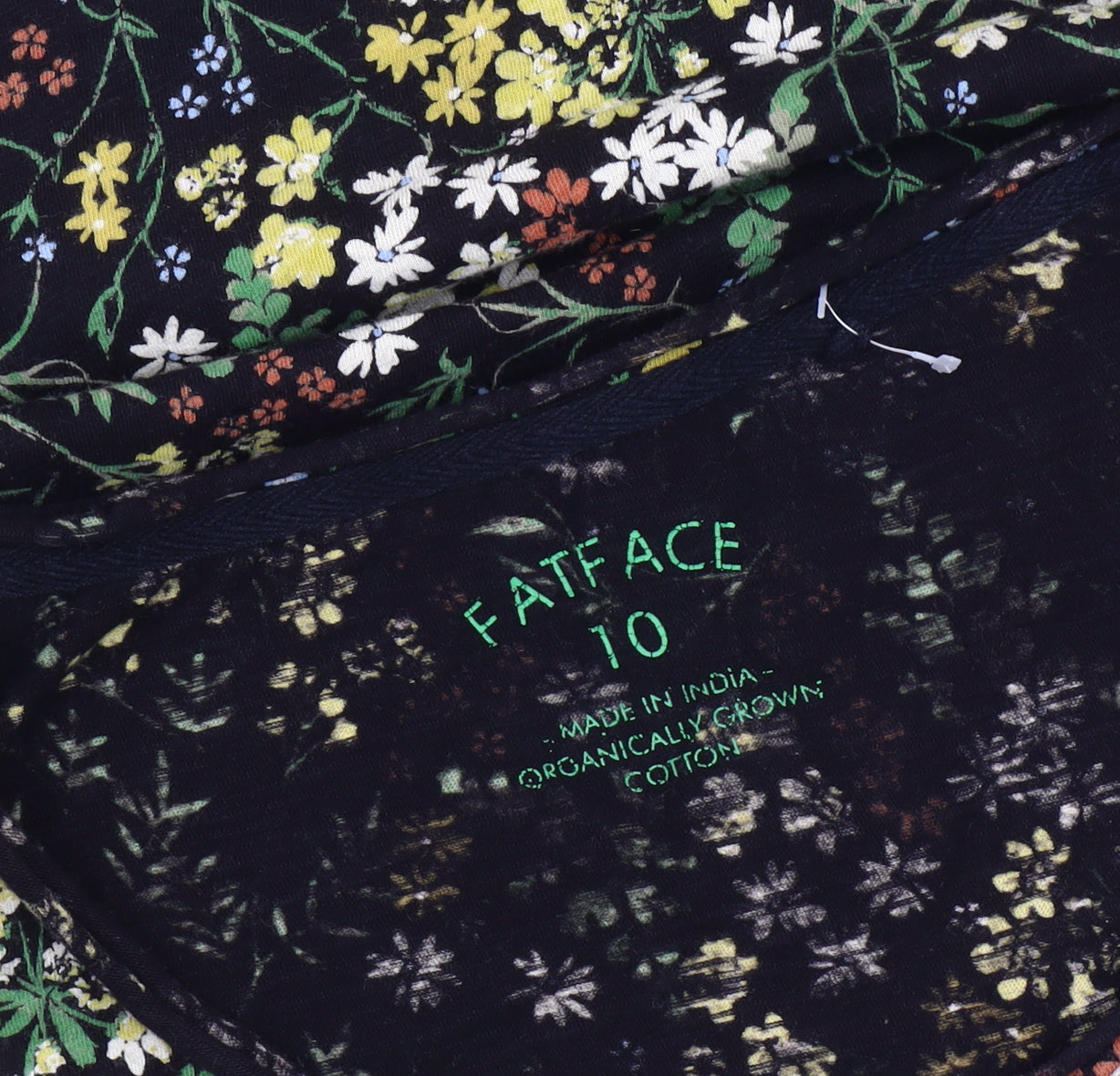 FatFace Women's Black Floral T-Shirt, Size 10, Cotton