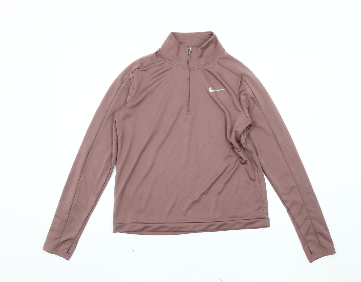 Nike Women's Brown Running Sweatshirt M 1/2 Zip Lightweight
