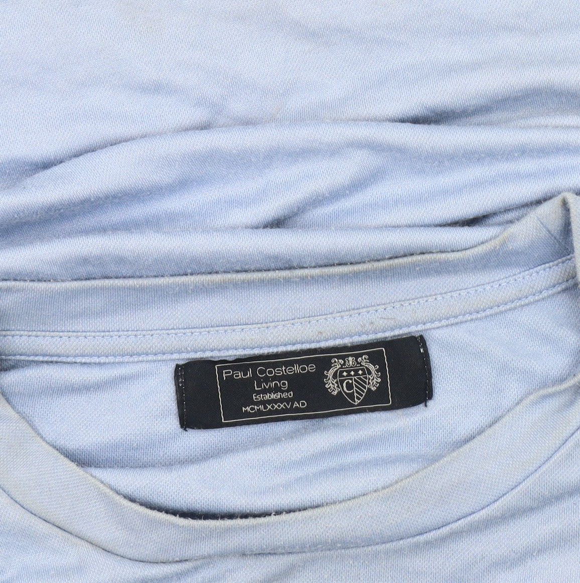 Paul Costelloe Men's Blue XL Crew Neck T-Shirt