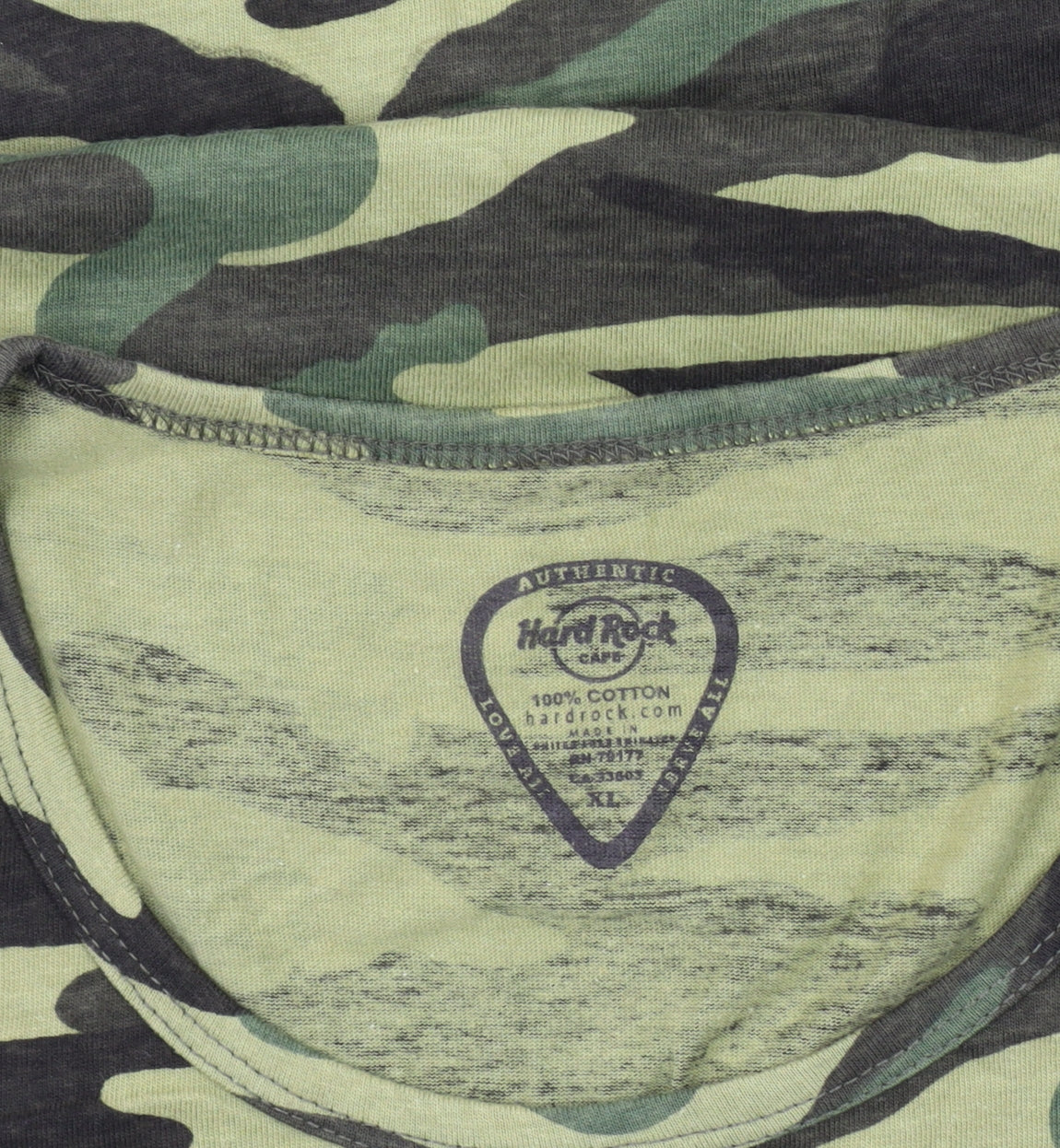 Hard Rock Cafe Camouflage T-Shirt XL Unisex Crew Neck