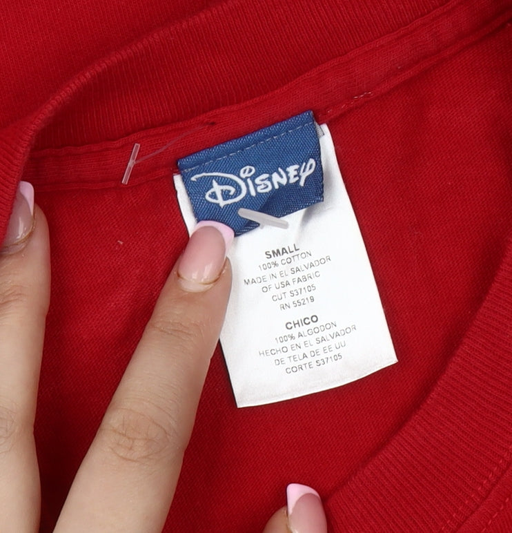 Disney Unisex Red Graphic T-Shirt, Size S, Classic Crew