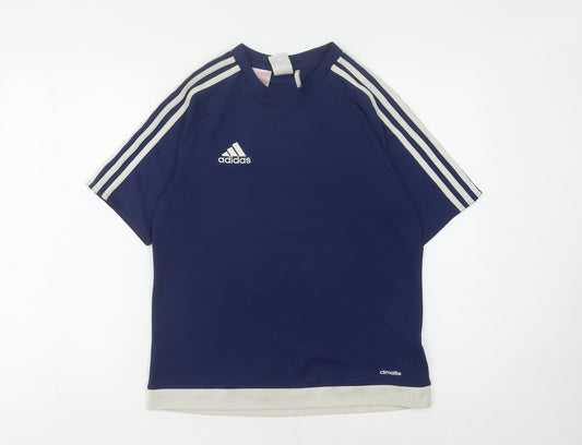 Adidas Boys Blue T-Shirt 13-14Y Gym Training Sports