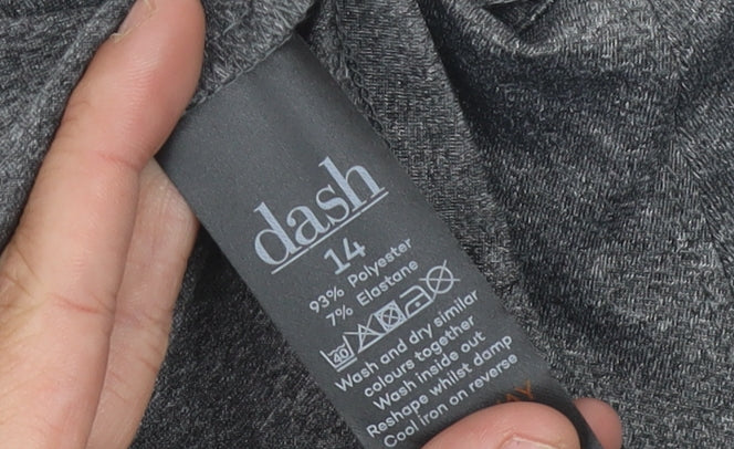 Close-up detail of Dash Women's Grey Basic Jacket, size 14, Full Zip