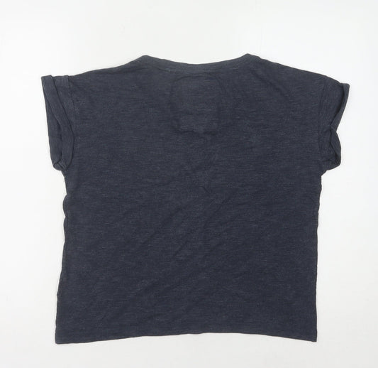 Superdry Women's Blue Sequin T-Shirt Size S Casual