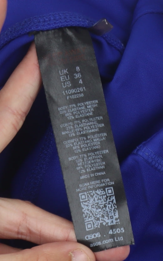 Close-up detail of ASOS Women's Blue Leggings, size 8 Slim, Fit