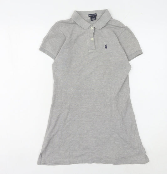 Ralph Lauren Women's Grey Polo Shirt, M, Cotton, Casual