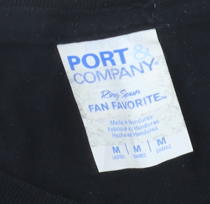 Port & Company Women's Black Cartoon T-Shirt Size M