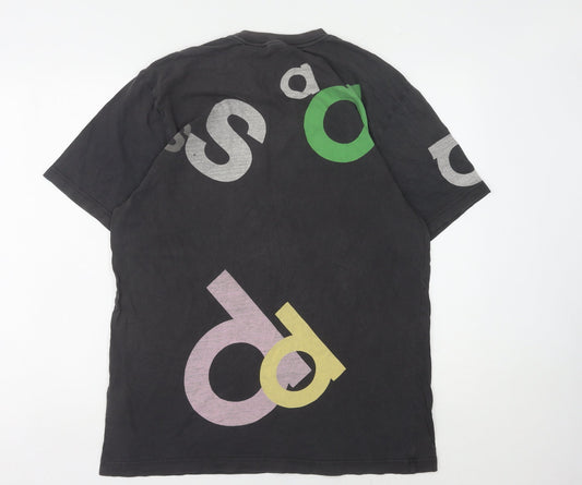 Adidas Mens Black Graphic Print T-Shirt L