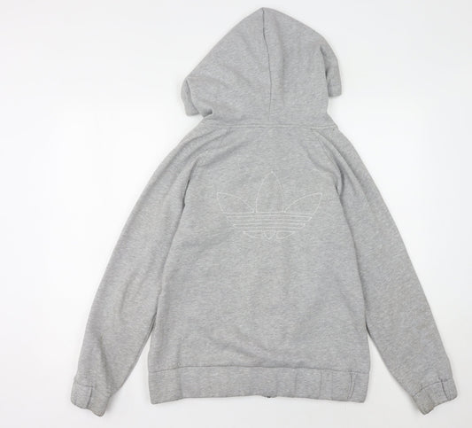 Adidas Women's Grey Full Zip Hoodie Size 16