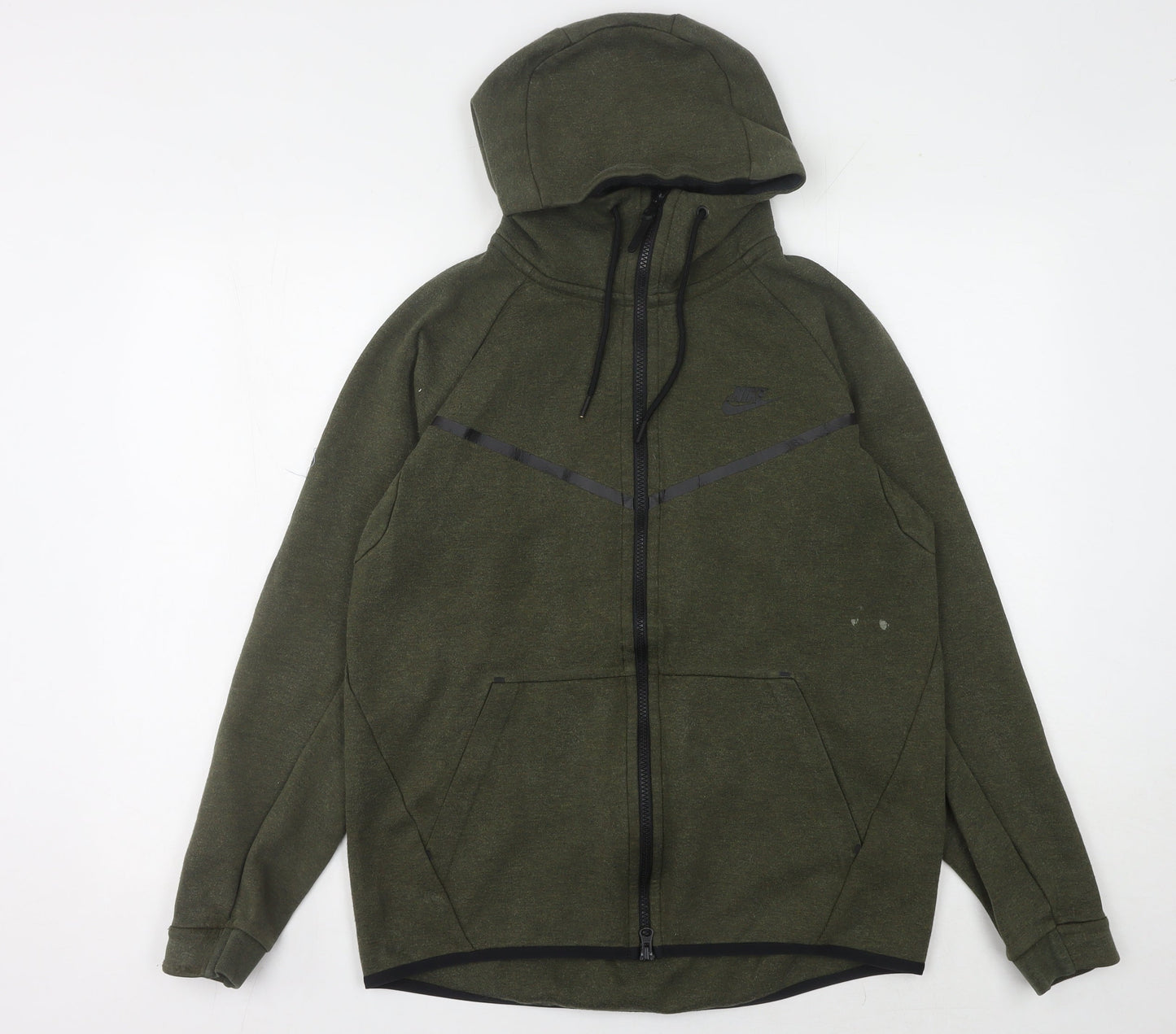 Nike Men's Green Zip Hoodie M Fleece Warm