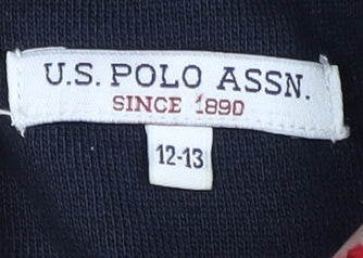 Brand and care label for U.S. Polo Assn. boys’ track jacket 12-13 multicoloured