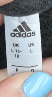 Adidas Women's Black Full Zip Hoodie Size 16-18