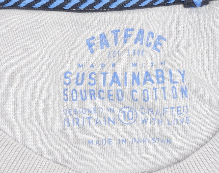 FatFace Women's Grey Summer Graphic Sweatshirt Size 12