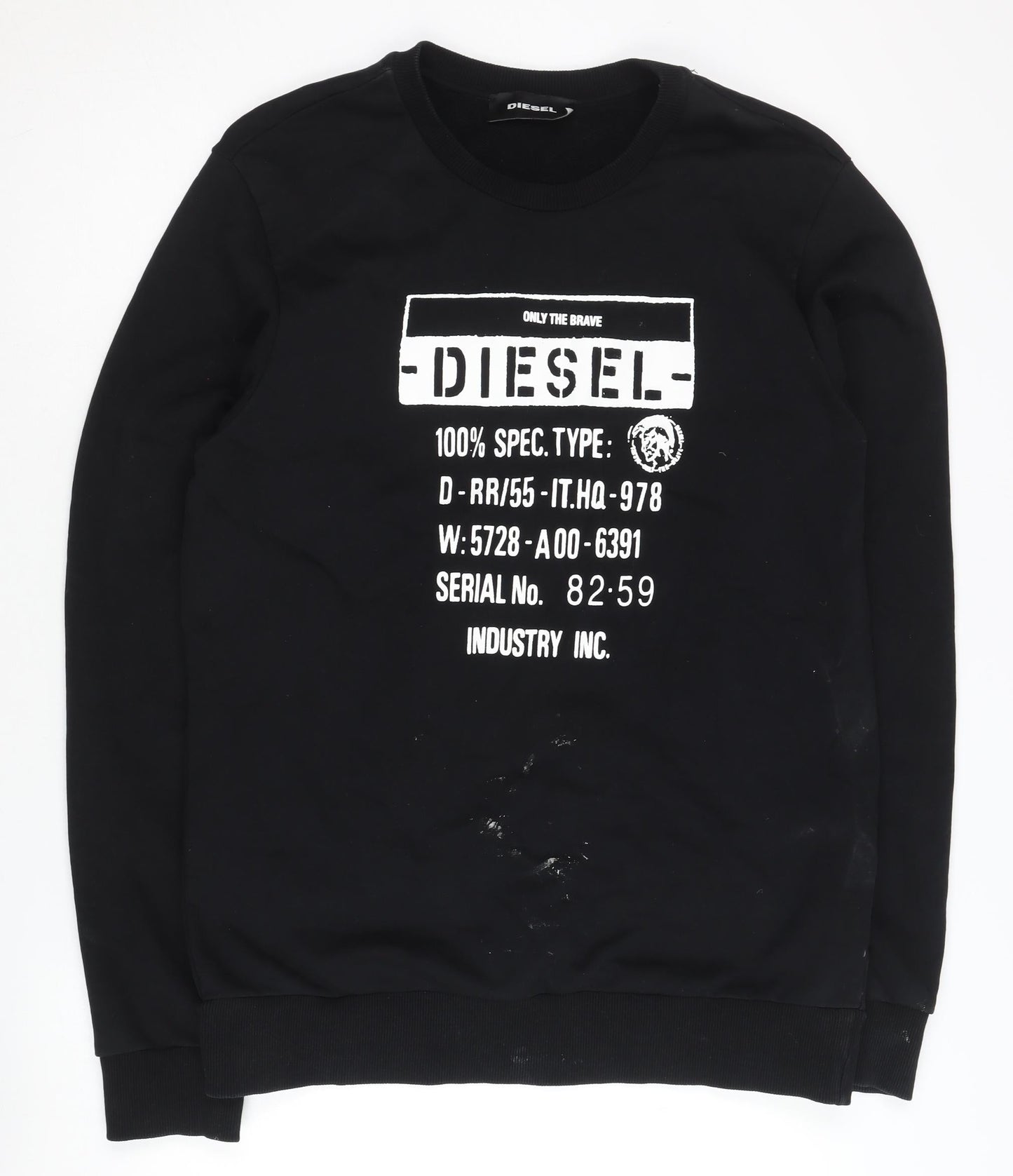 Diesel Men's Black Graphic Print Sweatshirt, L, Pullover